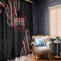 Traditional Art Hawaiian Kakau Tattoos Window Curtain Red Color - Polynesian Pride