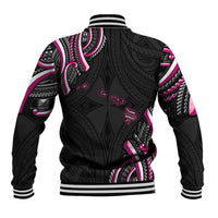 Traditional Art Hawaiian Kakau Tattoos Baseball Jacket Pink Color LT03 - Polynesian Pride