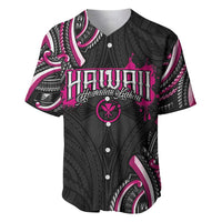 Traditional Art Hawaiian Kakau Tattoos Baseball Jersey Pink Color - Polynesian Pride