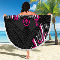 Traditional Art Hawaiian Kakau Tattoos Beach Blanket Pink Color LT03 - Polynesian Pride