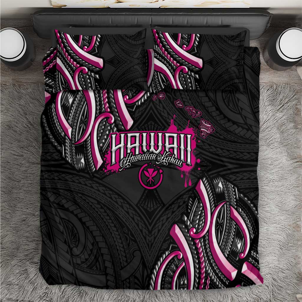 Traditional Art Hawaiian Kakau Tattoos Bedding Set Pink Color - Polynesian Pride