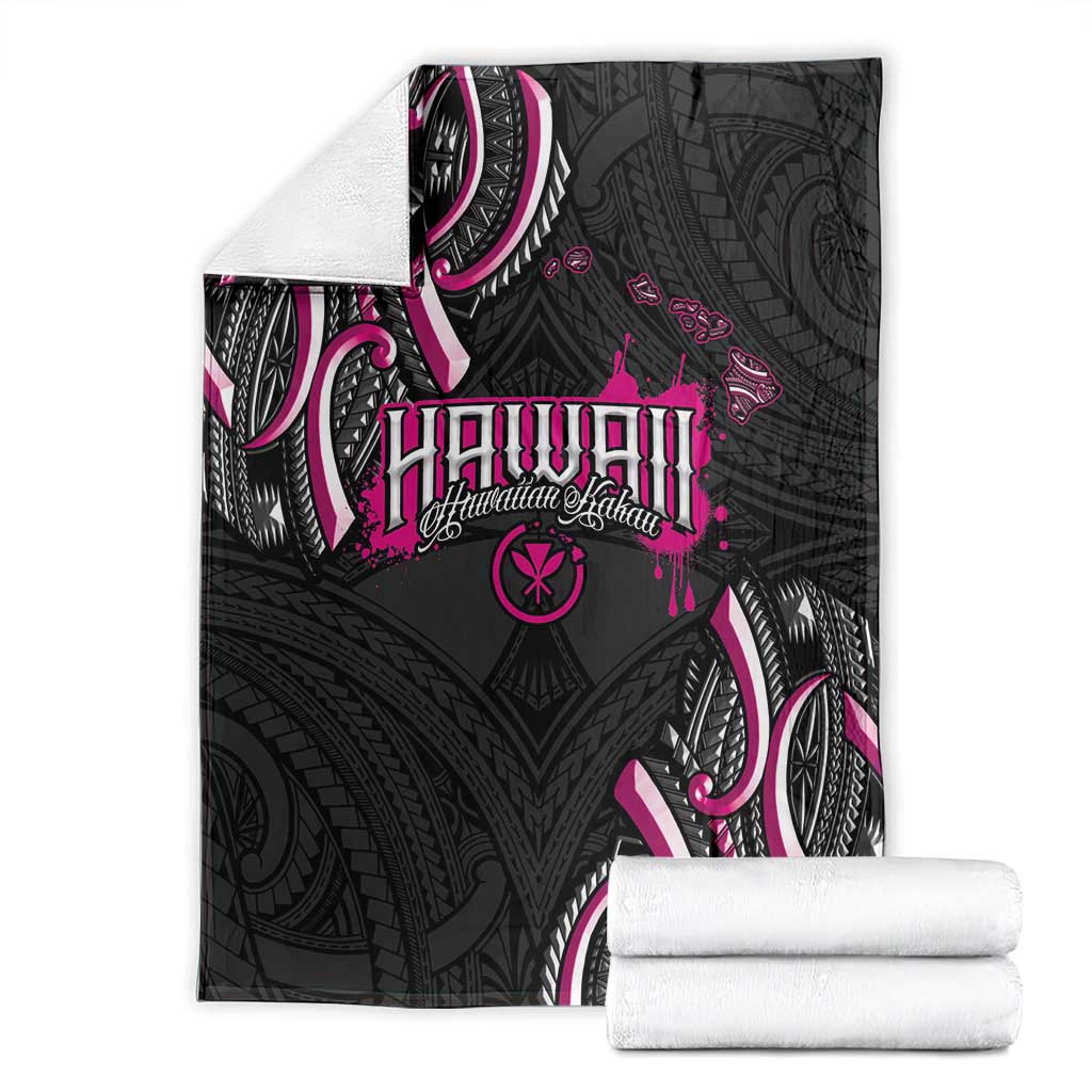 Traditional Art Hawaiian Kakau Tattoos Blanket Pink Color - Polynesian Pride