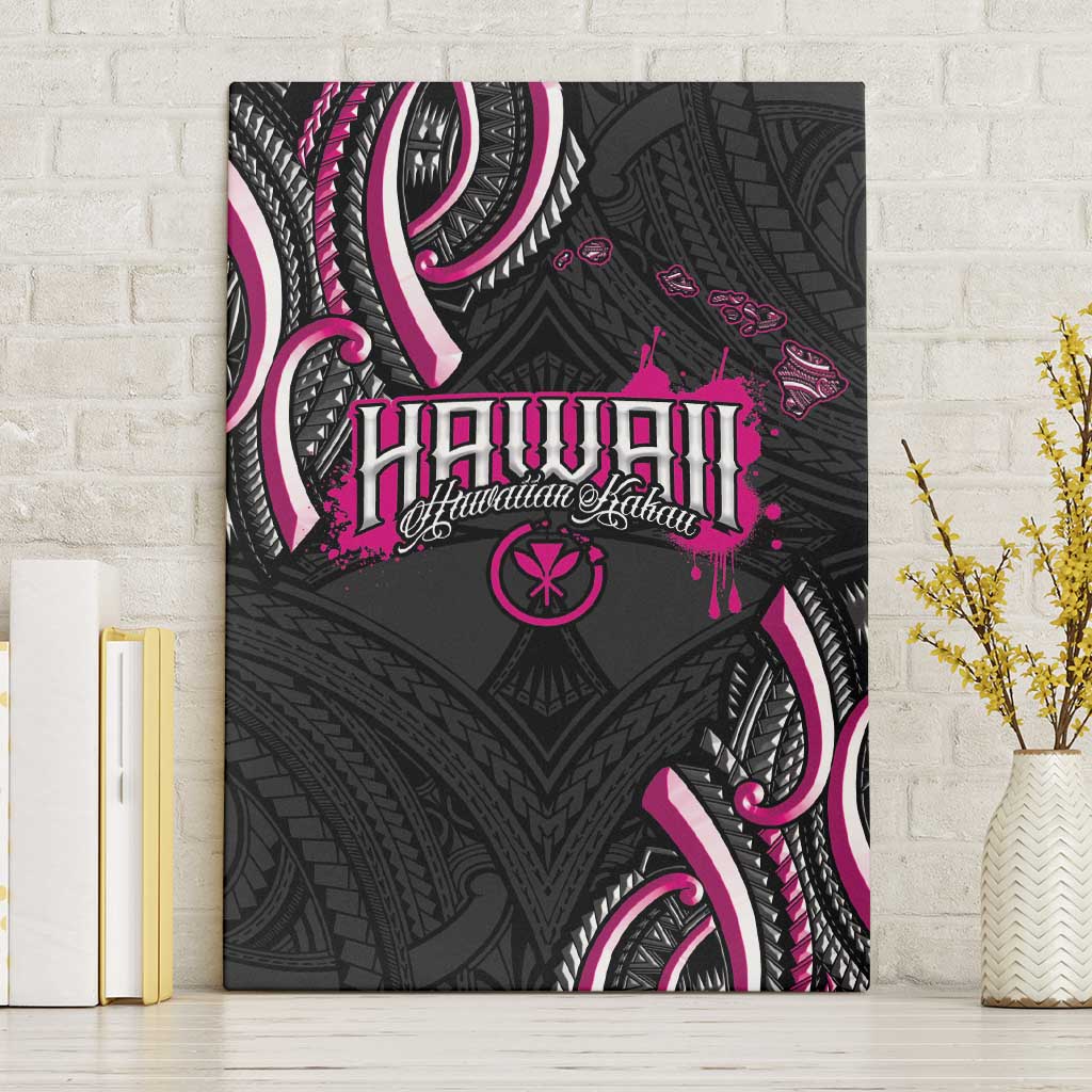 Traditional Art Hawaiian Kakau Tattoos Canvas Wall Art Pink Color LT03 Without Frame Pink - Polynesian Pride