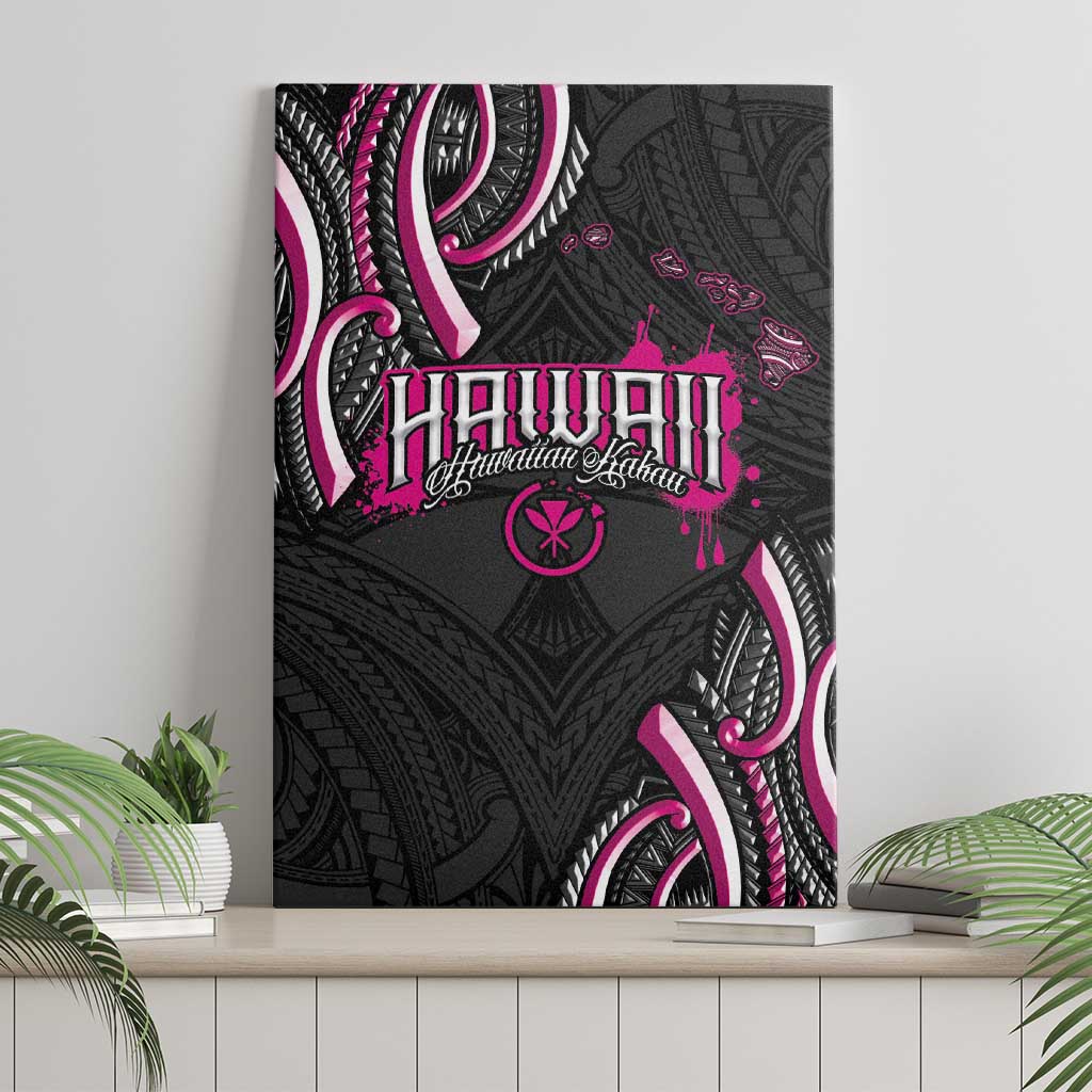 Traditional Art Hawaiian Kakau Tattoos Canvas Wall Art Pink Color LT03 - Polynesian Pride