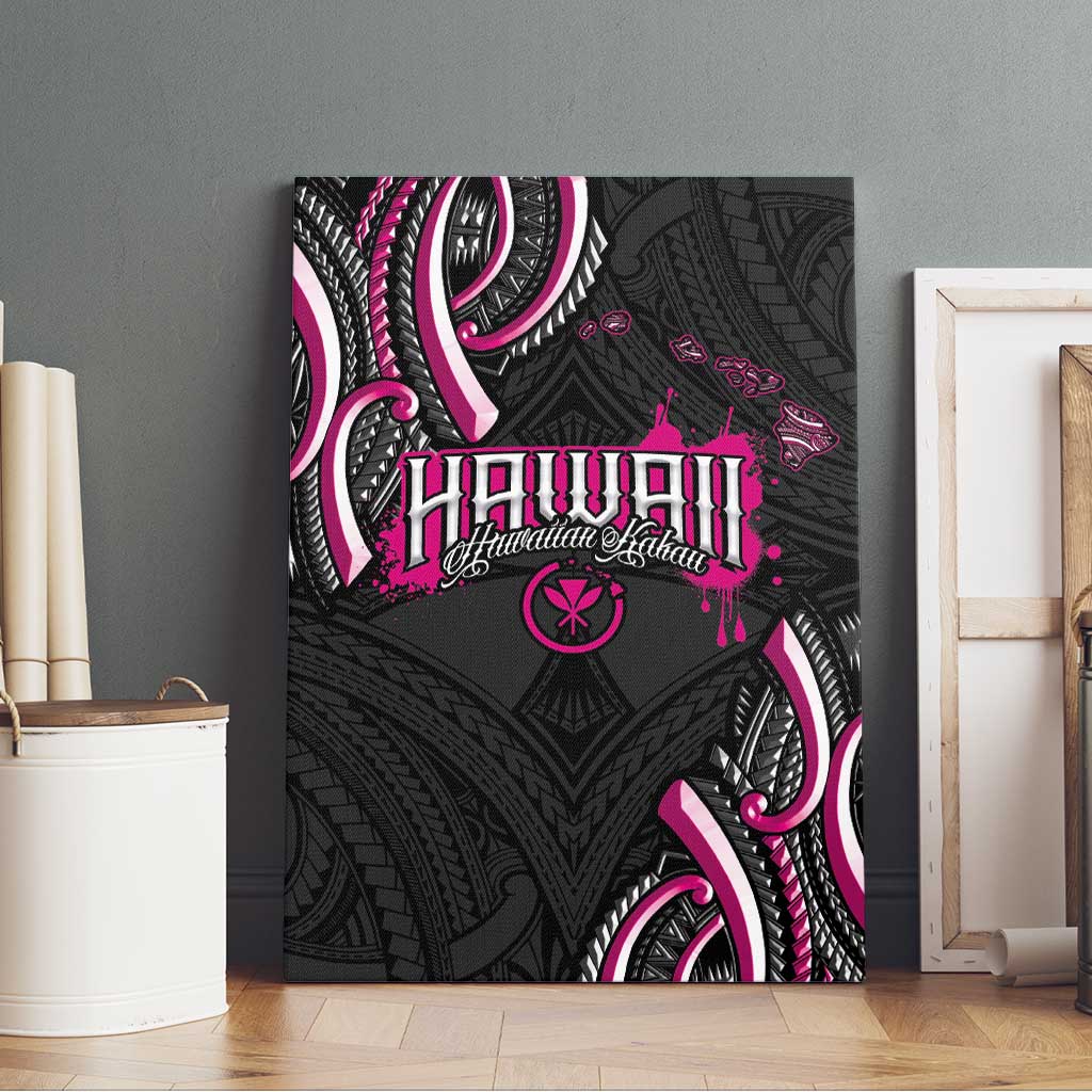 Traditional Art Hawaiian Kakau Tattoos Canvas Wall Art Pink Color LT03 - Polynesian Pride