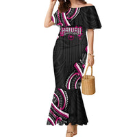 Traditional Art Hawaiian Kakau Tattoos Family Matching Mermaid Dress and Hawaiian Shirt Pink Color - Polynesian Pride