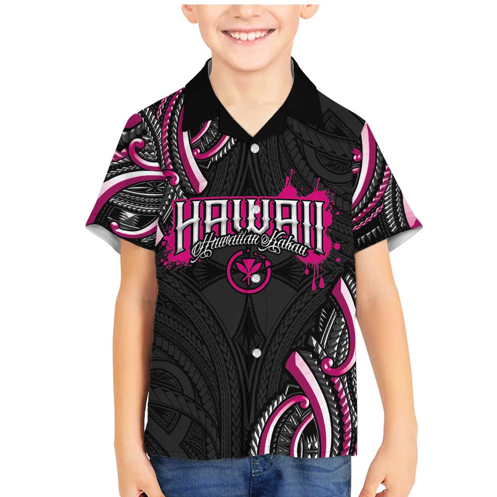Traditional Art Hawaiian Kakau Tattoos Family Matching Mermaid Dress and Hawaiian Shirt Pink Color - Polynesian Pride