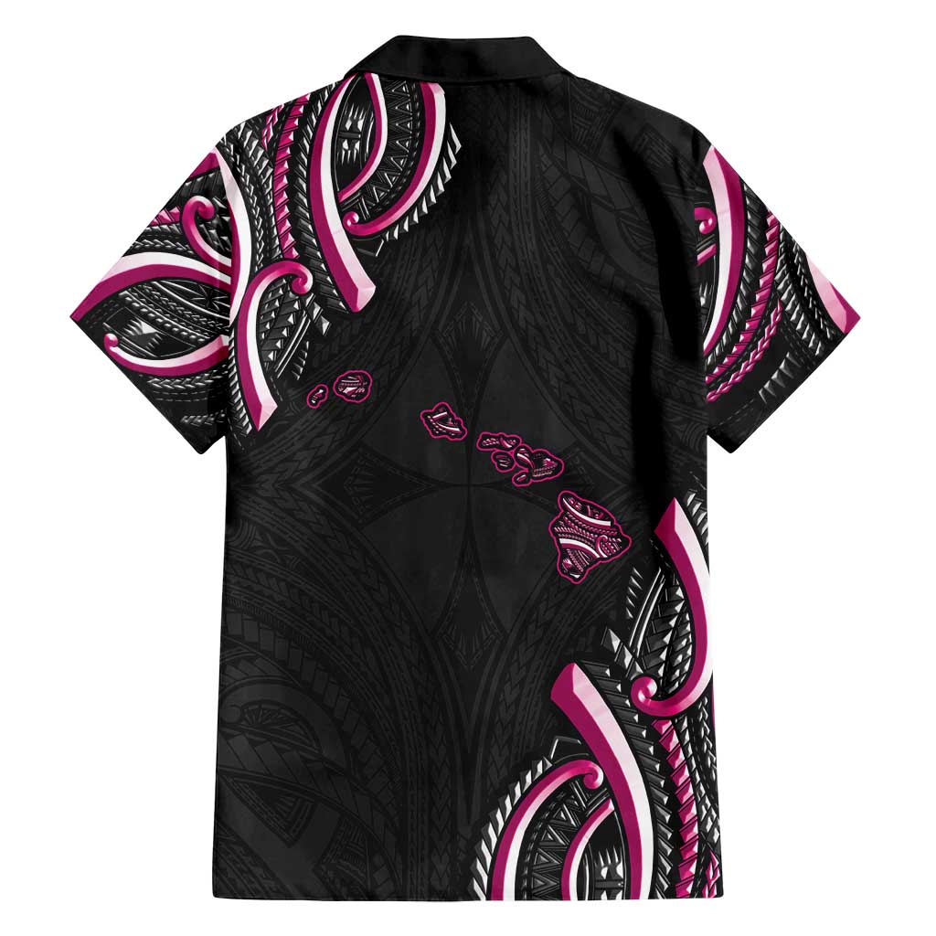 Traditional Art Hawaiian Kakau Tattoos Family Matching Summer Maxi Dress and Hawaiian Shirt Pink Color - Polynesian Pride
