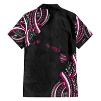 Traditional Art Hawaiian Kakau Tattoos Family Matching Summer Maxi Dress and Hawaiian Shirt Pink Color - Polynesian Pride