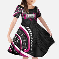 Traditional Art Hawaiian Kakau Tattoos Family Matching Tank Maxi Dress and Hawaiian Shirt Pink Color - Polynesian Pride