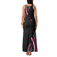 Traditional Art Hawaiian Kakau Tattoos Family Matching Tank Maxi Dress and Hawaiian Shirt Pink Color - Polynesian Pride