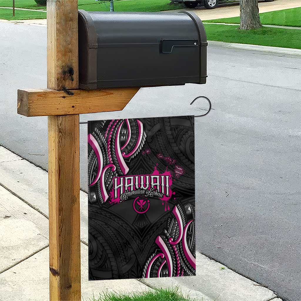 Traditional Art Hawaiian Kakau Tattoos Garden Flag Pink Color - Polynesian Pride