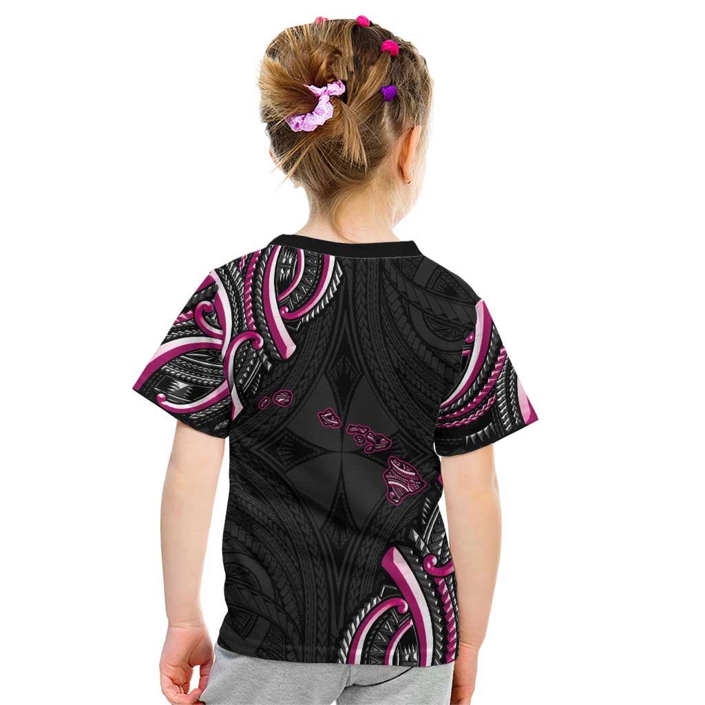 Traditional Art Hawaiian Kakau Tattoos Kid T Shirt Pink Color - Polynesian Pride