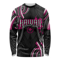 Traditional Art Hawaiian Kakau Tattoos Long Sleeve Shirt Pink Color LT03 Unisex Pink - Polynesian Pride