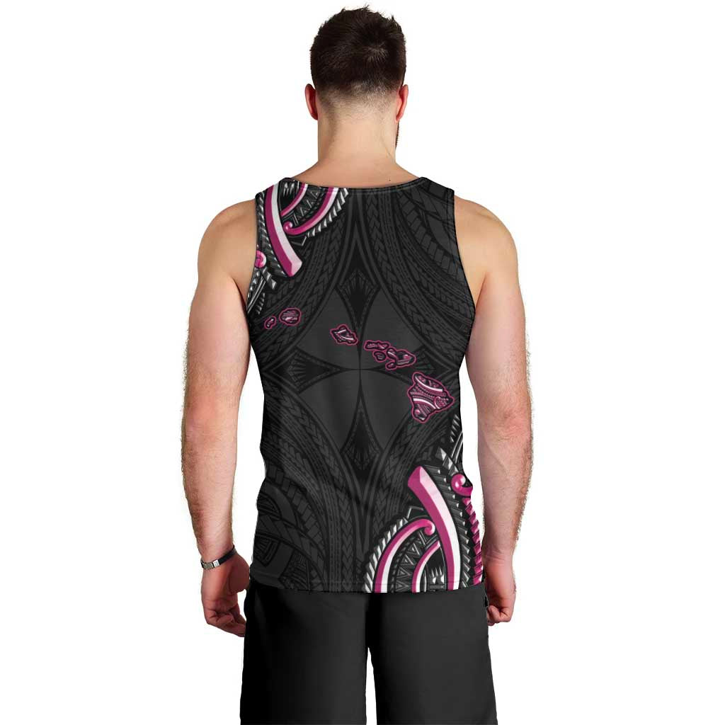 Traditional Art Hawaiian Kakau Tattoos Men Tank Top Pink Color LT03 - Polynesian Pride