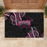 Traditional Art Hawaiian Kakau Tattoos Rubber Doormat Pink Color LT03 Pink - Polynesian Pride