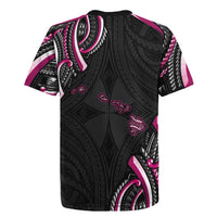 Traditional Art Hawaiian Kakau Tattoos Rugby Jersey Pink Color LT03 - Polynesian Pride