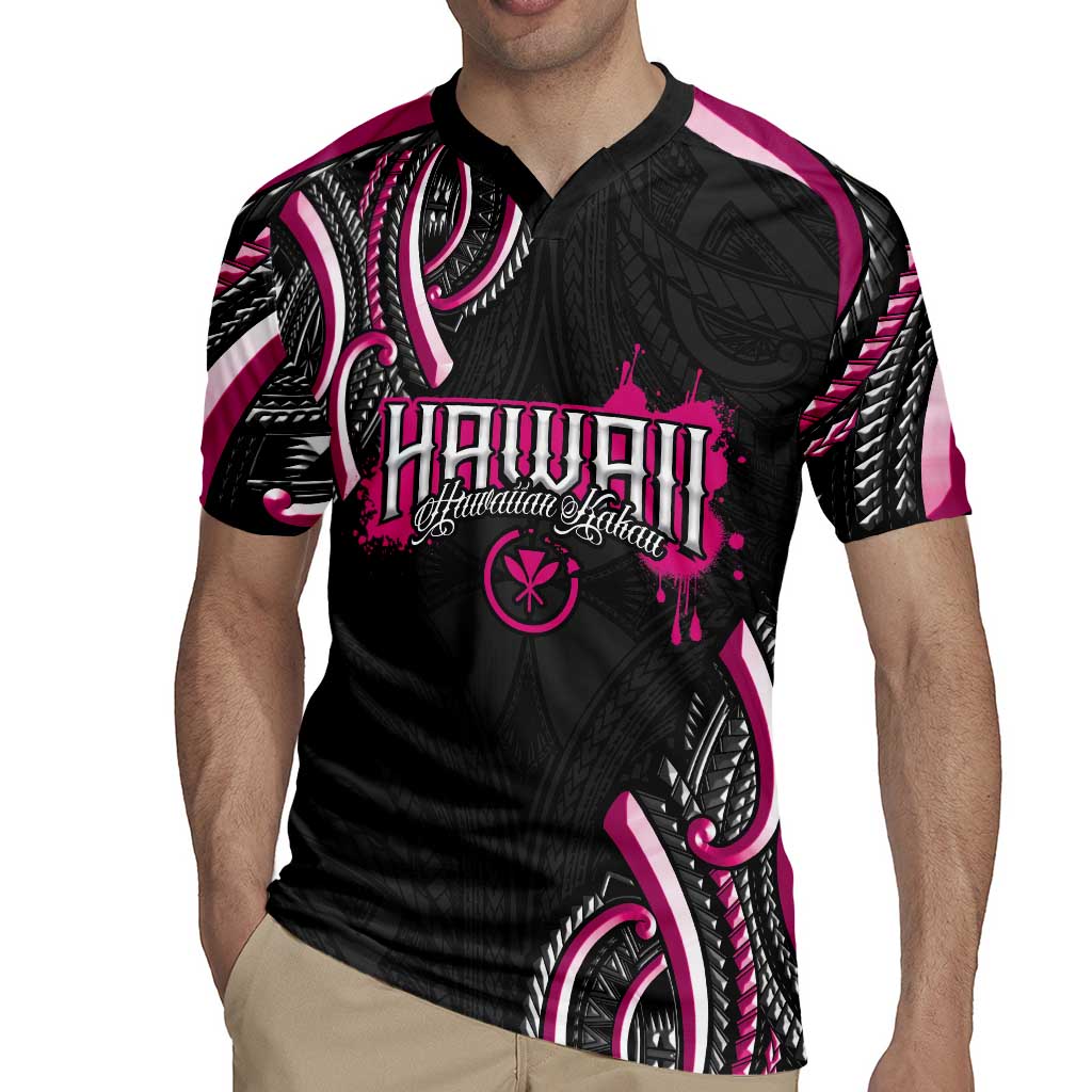 Traditional Art Hawaiian Kakau Tattoos Rugby Jersey Pink Color LT03 - Polynesian Pride