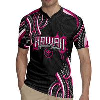 Traditional Art Hawaiian Kakau Tattoos Rugby Jersey Pink Color LT03 - Polynesian Pride