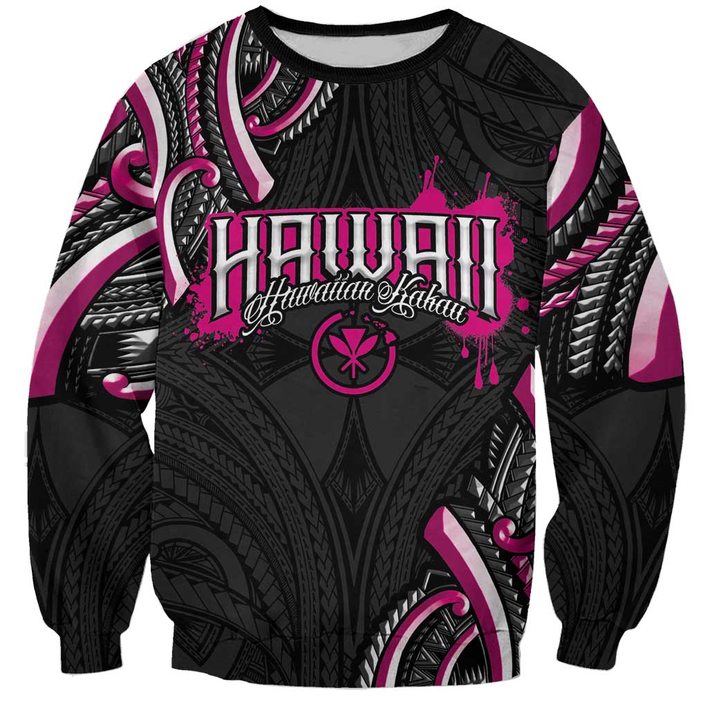 Traditional Art Hawaiian Kakau Tattoos Sweatshirt Pink Color LT03 Unisex Pink - Polynesian Pride