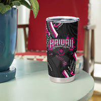 Traditional Art Hawaiian Kakau Tattoos Tumbler Cup Pink Color - Polynesian Pride