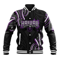 Traditional Art Hawaiian Kakau Tattoos Baseball Jacket Purple Color LT03 Unisex Purple - Polynesian Pride
