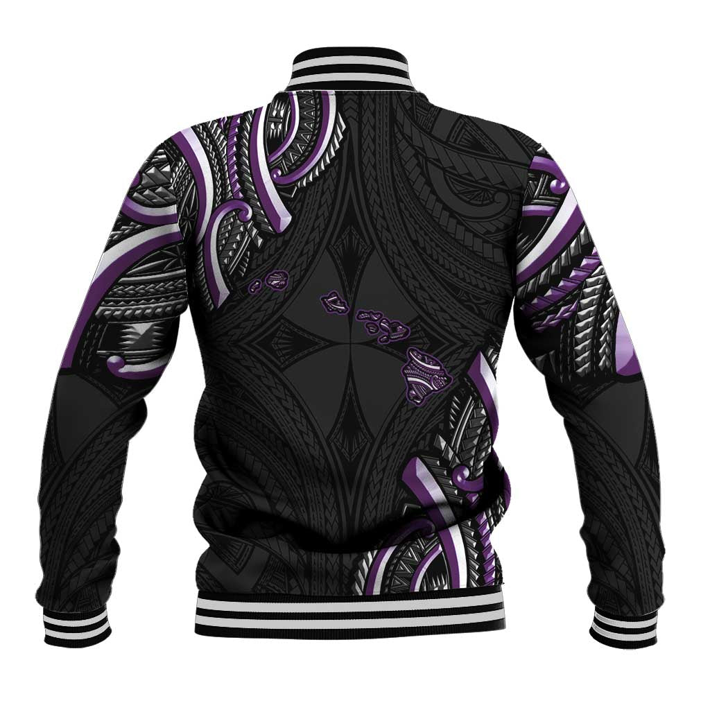 Traditional Art Hawaiian Kakau Tattoos Baseball Jacket Purple Color LT03 - Polynesian Pride