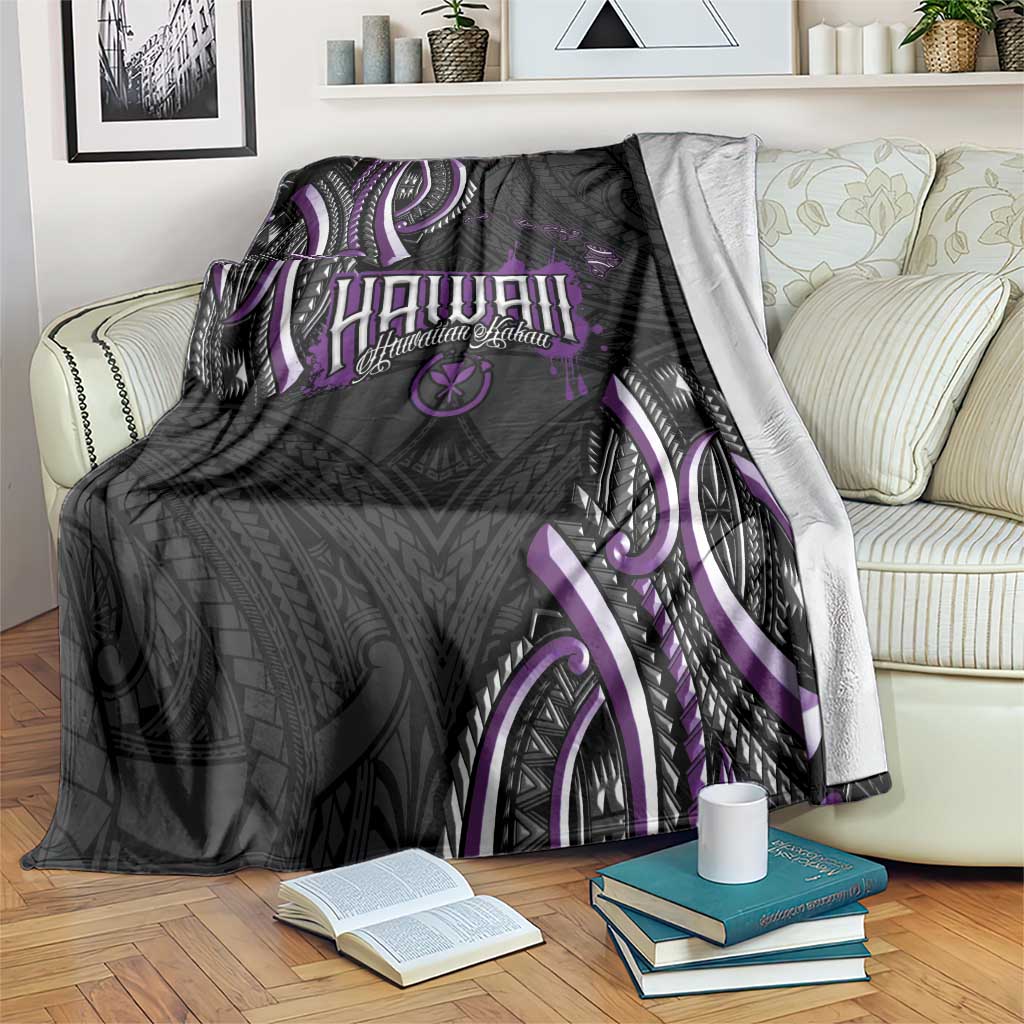 Traditional Art Hawaiian Kakau Tattoos Blanket Purple Color - Polynesian Pride