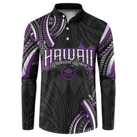 Traditional Art Hawaiian Kakau Tattoos Button Sweatshirt Purple Color LT03 Purple - Polynesian Pride