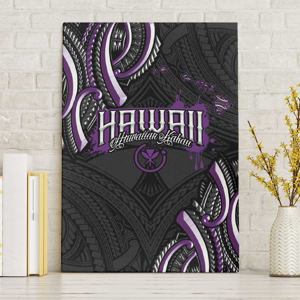 Traditional Art Hawaiian Kakau Tattoos Canvas Wall Art Purple Color LT03 Without Frame Purple - Polynesian Pride