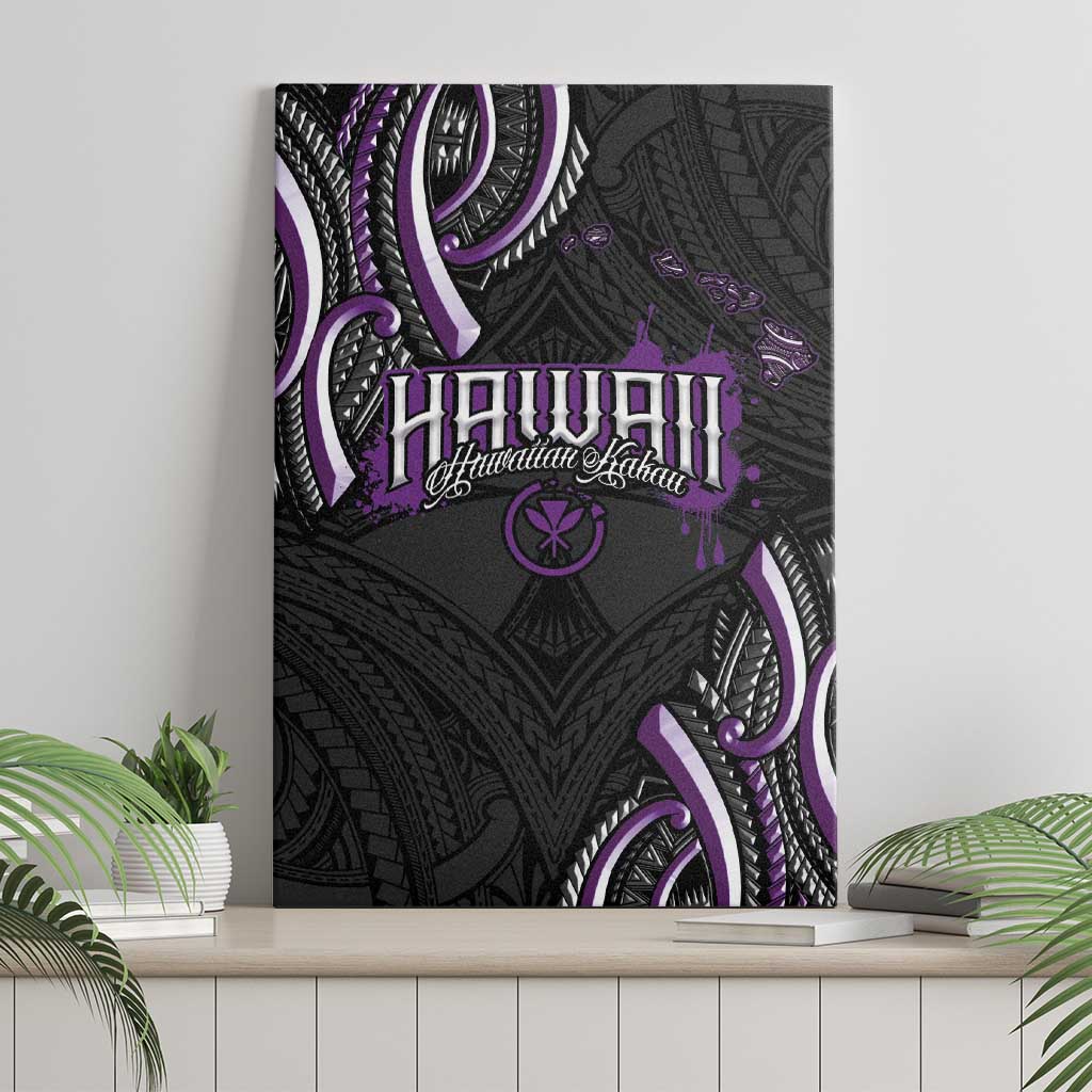 Traditional Art Hawaiian Kakau Tattoos Canvas Wall Art Purple Color LT03 - Polynesian Pride