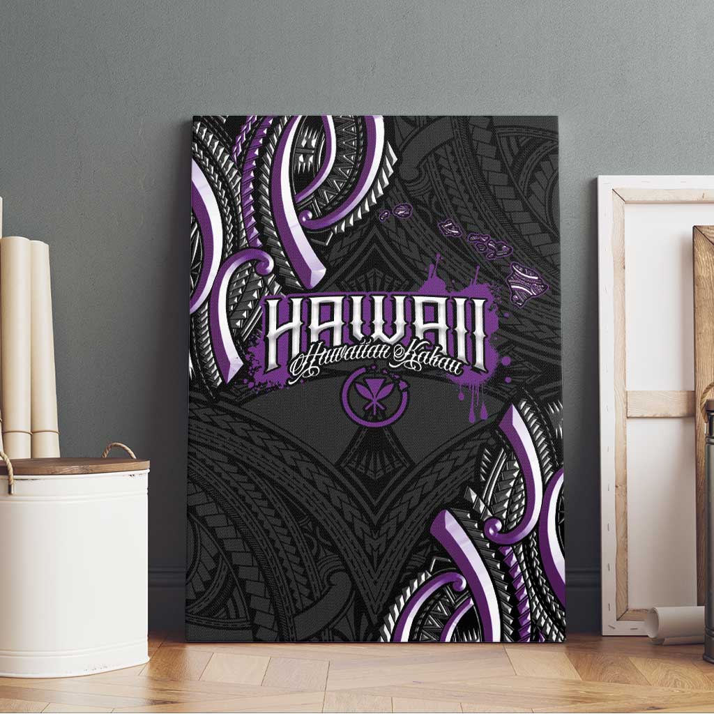Traditional Art Hawaiian Kakau Tattoos Canvas Wall Art Purple Color LT03 - Polynesian Pride