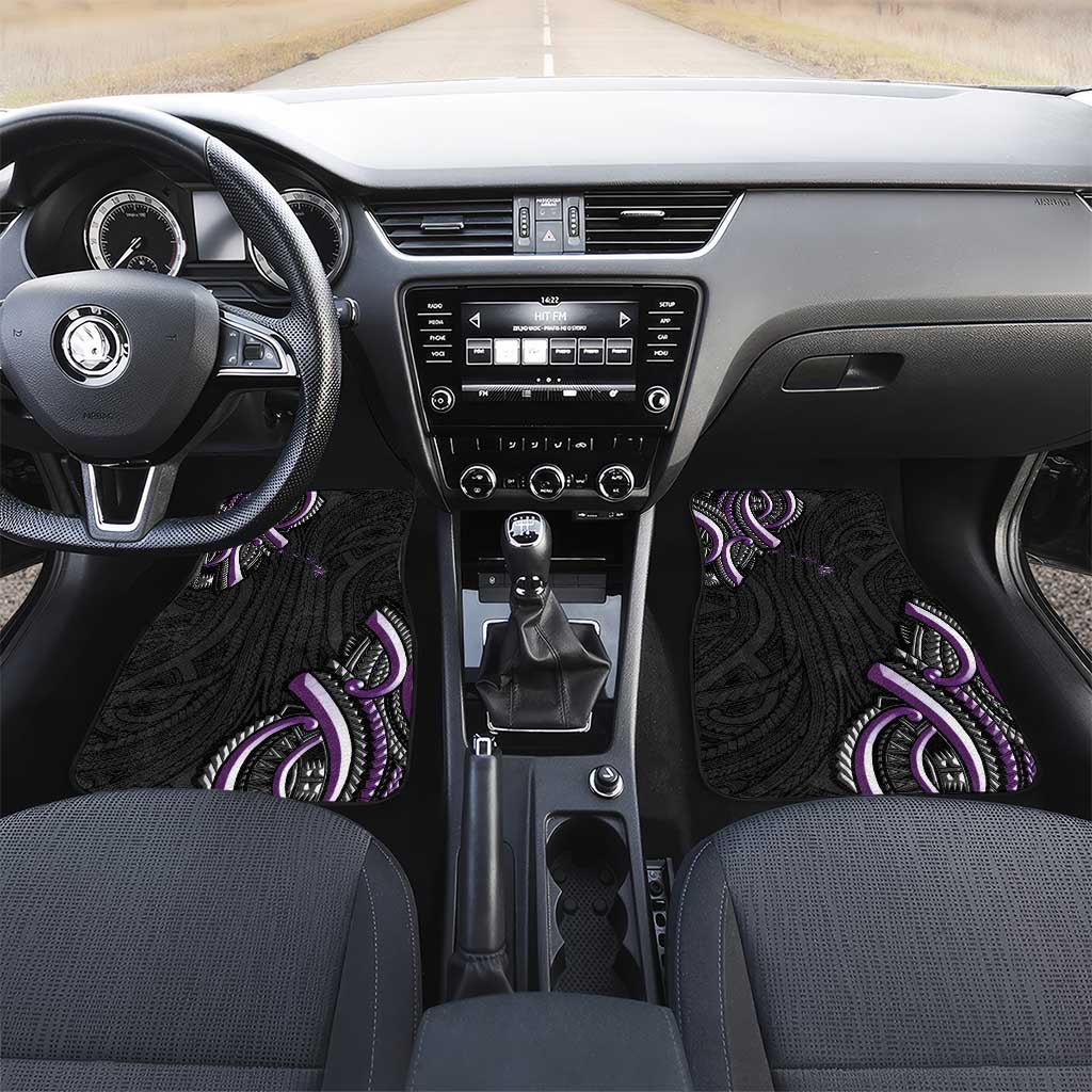 Traditional Art Hawaiian Kakau Tattoos Car Mats Purple Color - Polynesian Pride