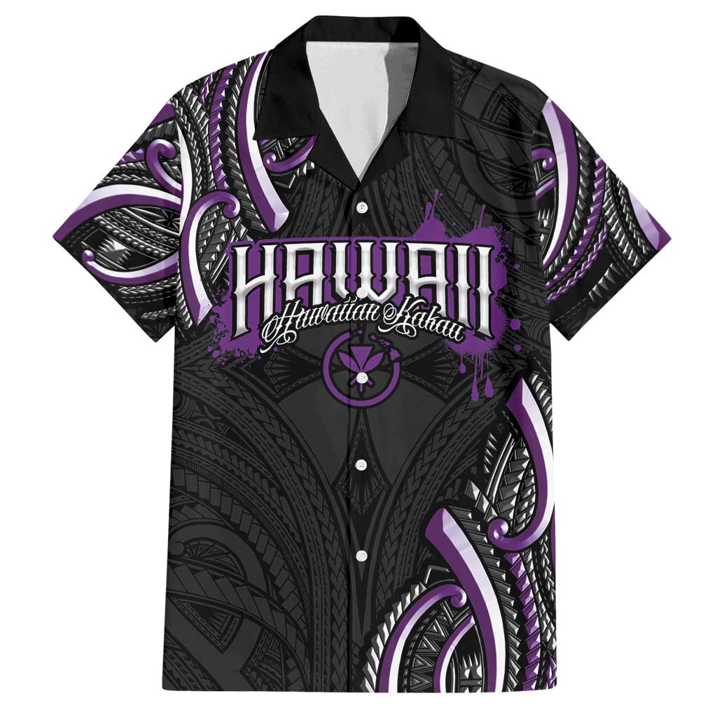 Traditional Art Hawaiian Kakau Tattoos Family Matching Puletasi and Hawaiian Shirt Purple Color - Polynesian Pride