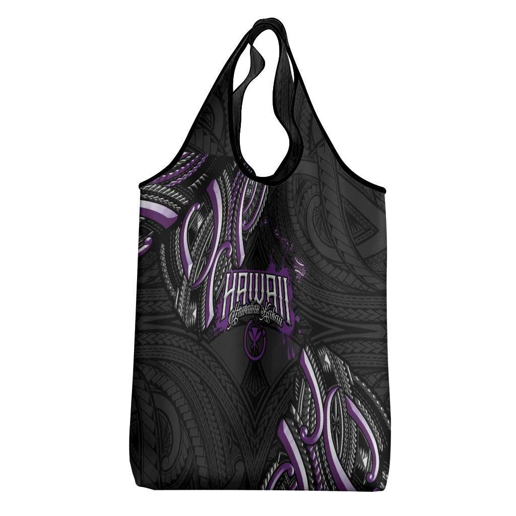 Traditional Art Hawaiian Kakau Tattoos Grocery Bag Purple Color LT03 - Polynesian Pride