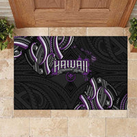 Traditional Art Hawaiian Kakau Tattoos Rubber Doormat Purple Color LT03 Purple - Polynesian Pride