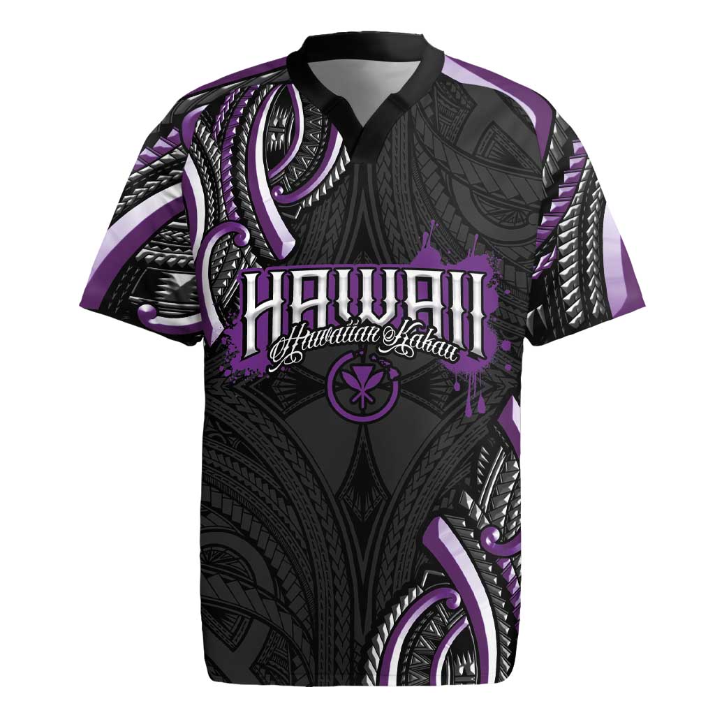 Traditional Art Hawaiian Kakau Tattoos Rugby Jersey Purple Color LT03 Purple - Polynesian Pride