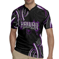Traditional Art Hawaiian Kakau Tattoos Rugby Jersey Purple Color LT03 - Polynesian Pride