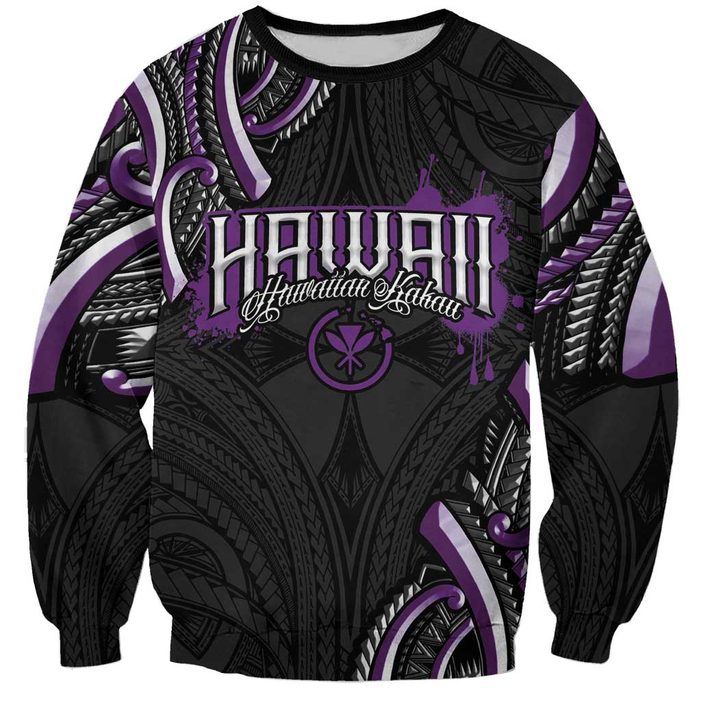 Traditional Art Hawaiian Kakau Tattoos Sweatshirt Purple Color LT03 Unisex Purple - Polynesian Pride