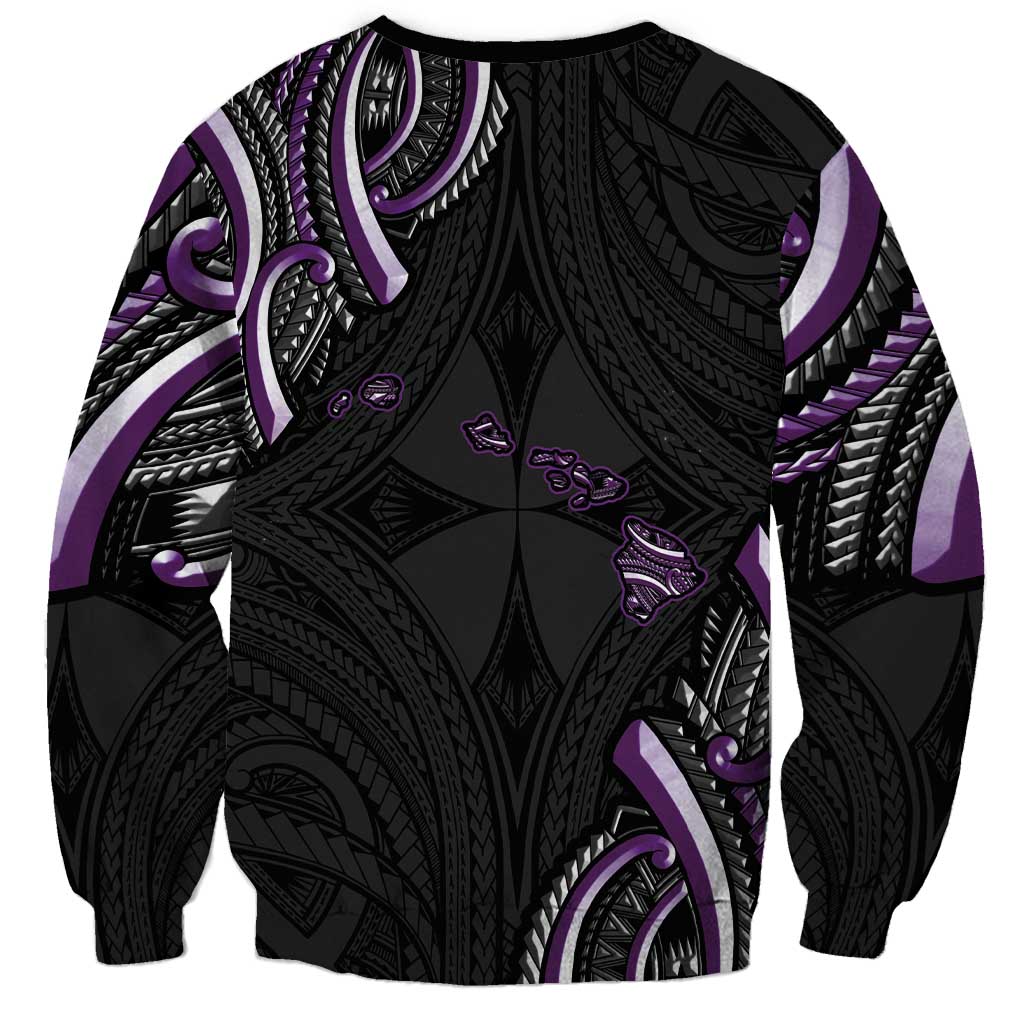 Traditional Art Hawaiian Kakau Tattoos Sweatshirt Purple Color LT03 - Polynesian Pride