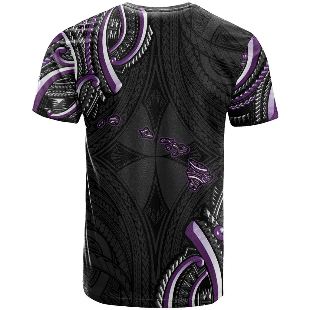 Traditional Art Hawaiian Kakau Tattoos T Shirt Purple Color - Polynesian Pride