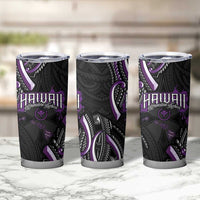 Traditional Art Hawaiian Kakau Tattoos Tumbler Cup Purple Color - Polynesian Pride