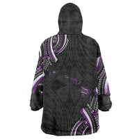 Traditional Art Hawaiian Kakau Tattoos Wearable Blanket Hoodie Purple Color LT03 - Polynesian Pride