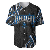 Traditional Art Hawaiian Kakau Tattoos Baseball Jersey Blue Color - Polynesian Pride