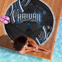 Traditional Art Hawaiian Kakau Tattoos Beach Blanket Blue Color LT03 - Polynesian Pride