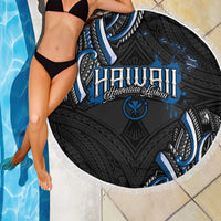 Traditional Art Hawaiian Kakau Tattoos Beach Blanket Blue Color LT03 - Polynesian Pride
