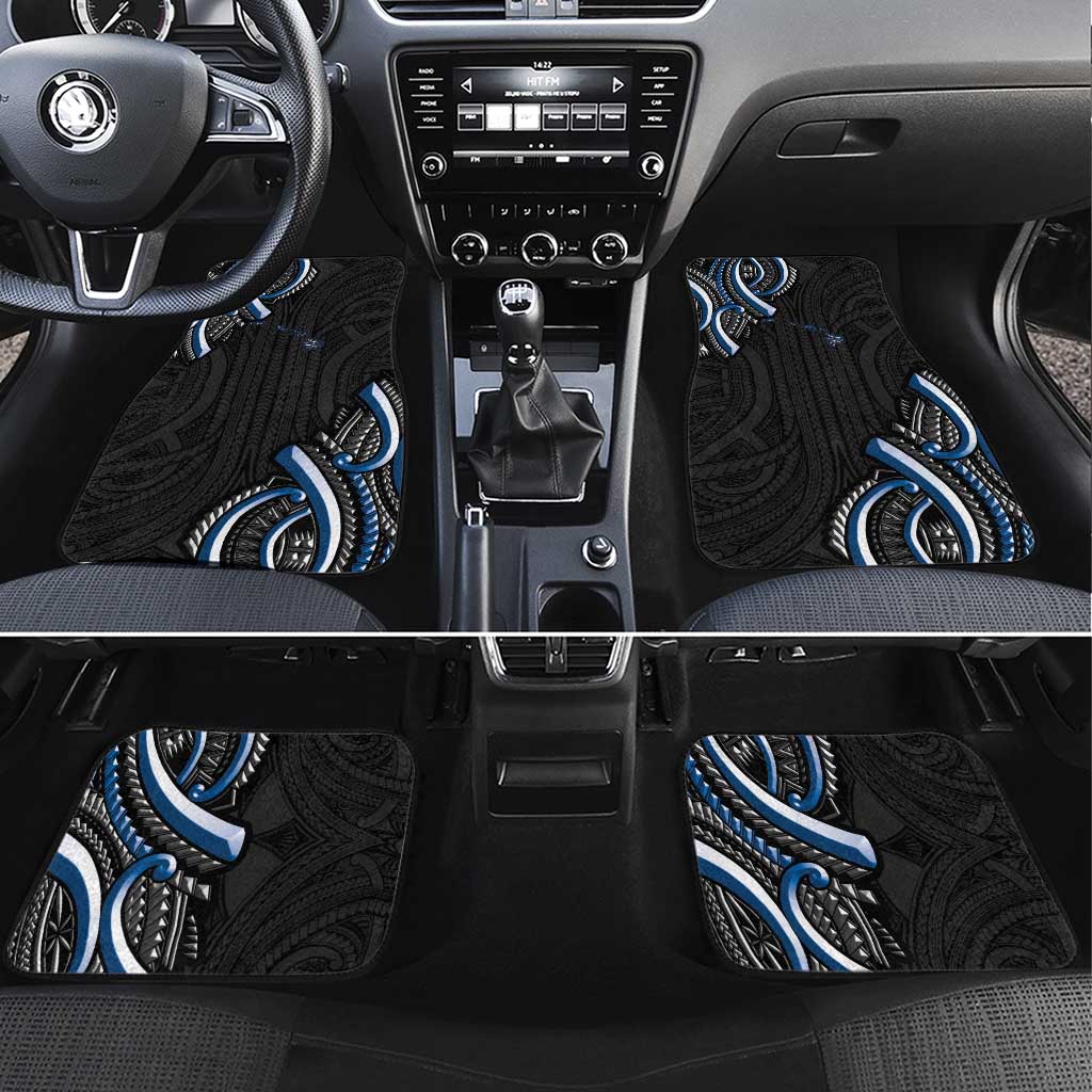 Traditional Art Hawaiian Kakau Tattoos Car Mats Blue Color - Polynesian Pride