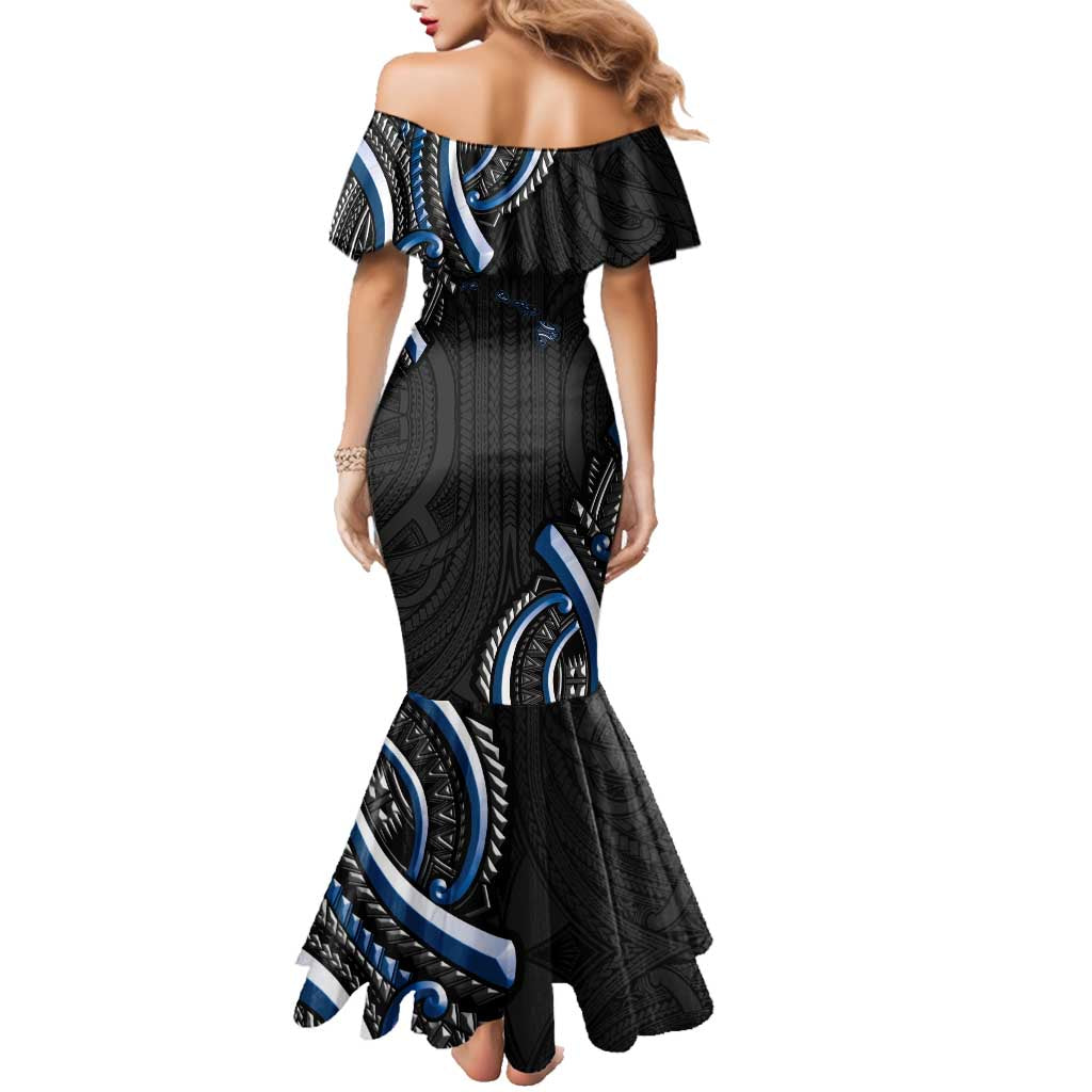 Traditional Art Hawaiian Kakau Tattoos Family Matching Mermaid Dress and Hawaiian Shirt Blue Color - Polynesian Pride