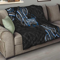 Traditional Art Hawaiian Kakau Tattoos Quilt Blue Color - Polynesian Pride
