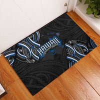 Traditional Art Hawaiian Kakau Tattoos Rubber Doormat Blue Color LT03 - Polynesian Pride